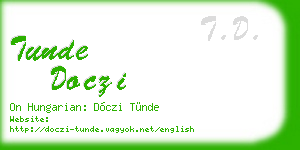 tunde doczi business card